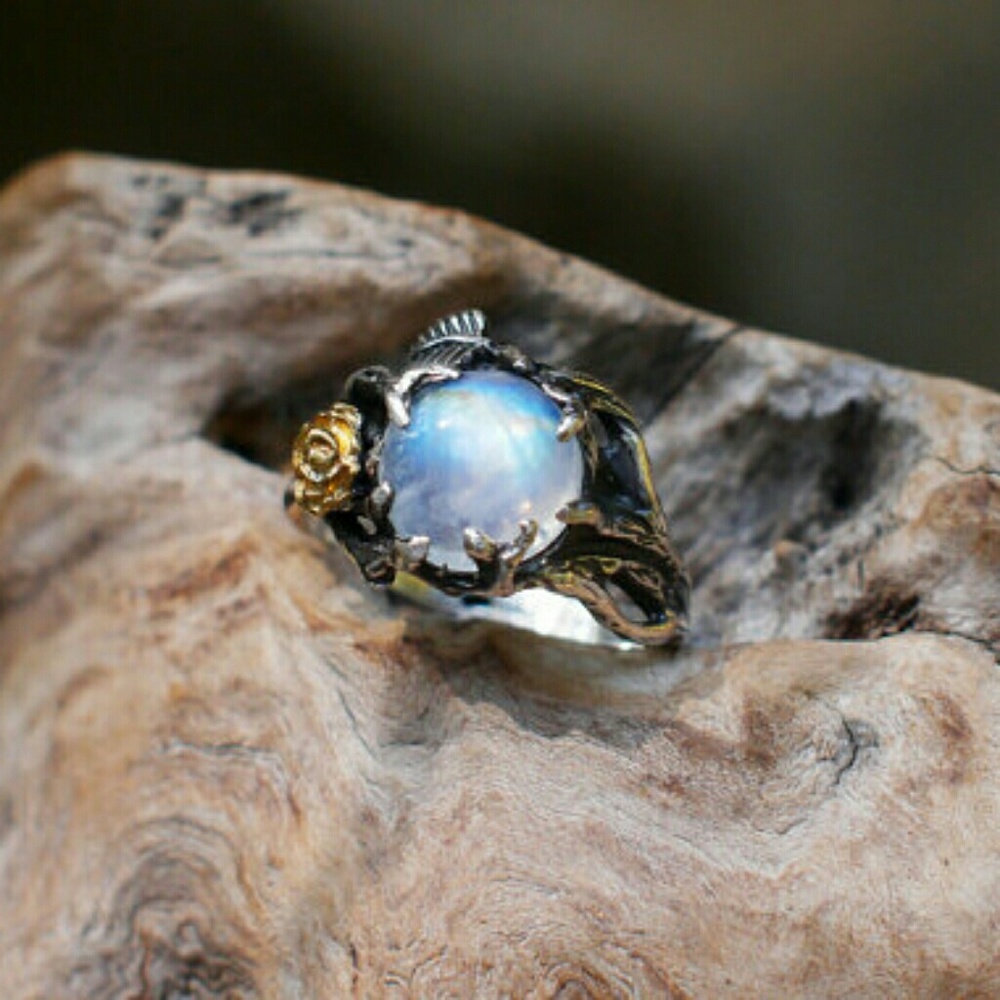 Rings! A moonstone ring & stacking moon set!