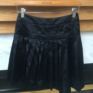 Bebe Silk Pleated Skirt