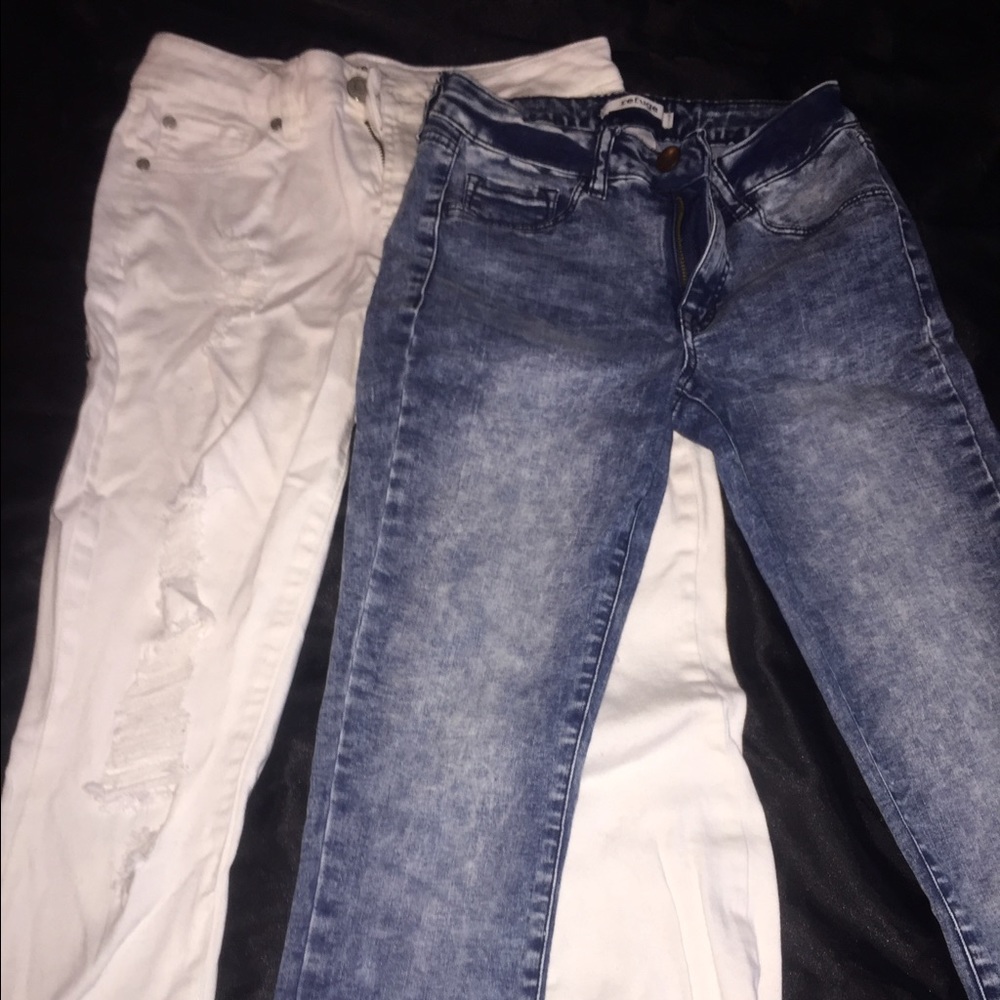 Jeggings/jeans. Acid wash/ white