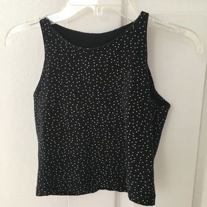 American Apparel black polka dot crop top tank