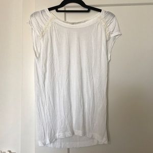 J.Crew white t-shirt with silk details, S