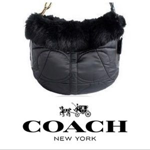 NWOT Black Coach Purse with Fur NWOT Black Coach Purse with Fur