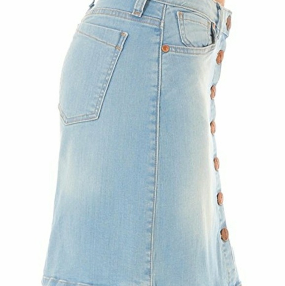 NWT Wrangler Denim Jean Button Skirt - Picture 2 of 6