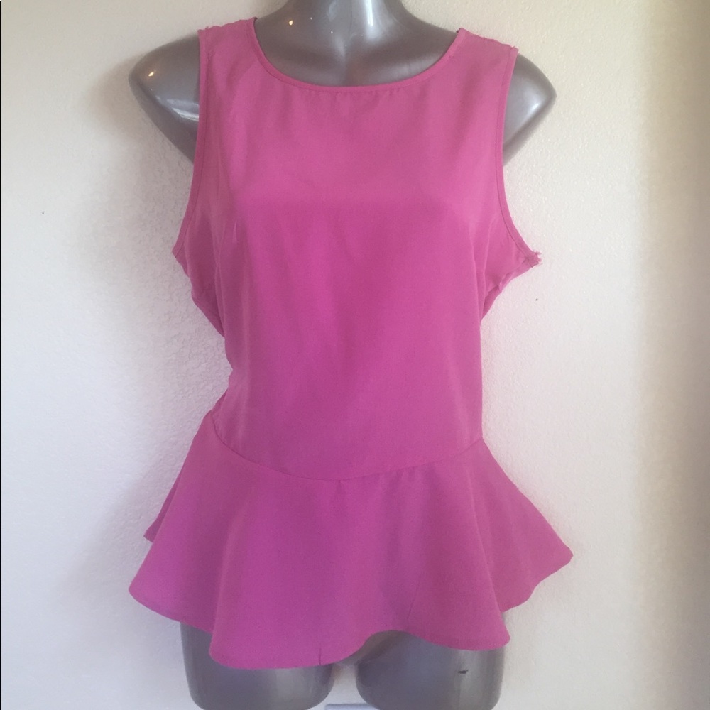 Pink ruffle top