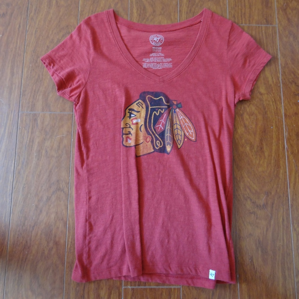 Forty Seven Brand, Red, Chicago Blackhawks Shirt