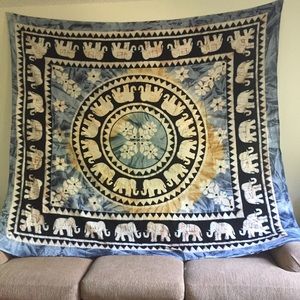 Tye Dye Elephant Tapestry