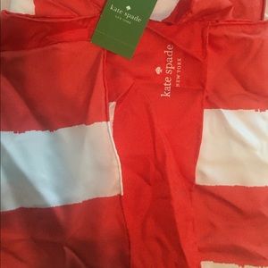 Kate spade red and white striped summer scarf