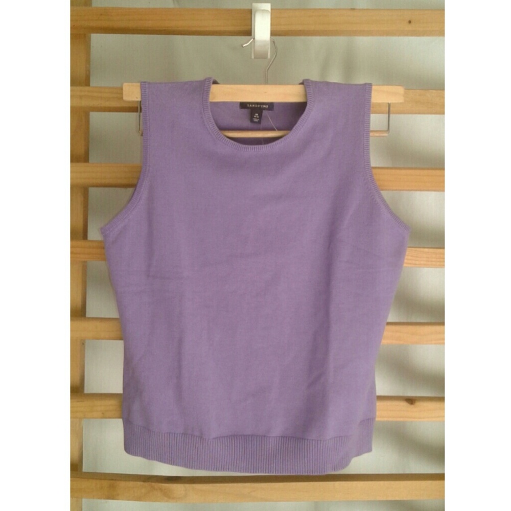 Land's End Supma Cotton Sleeveless Knit Top, M