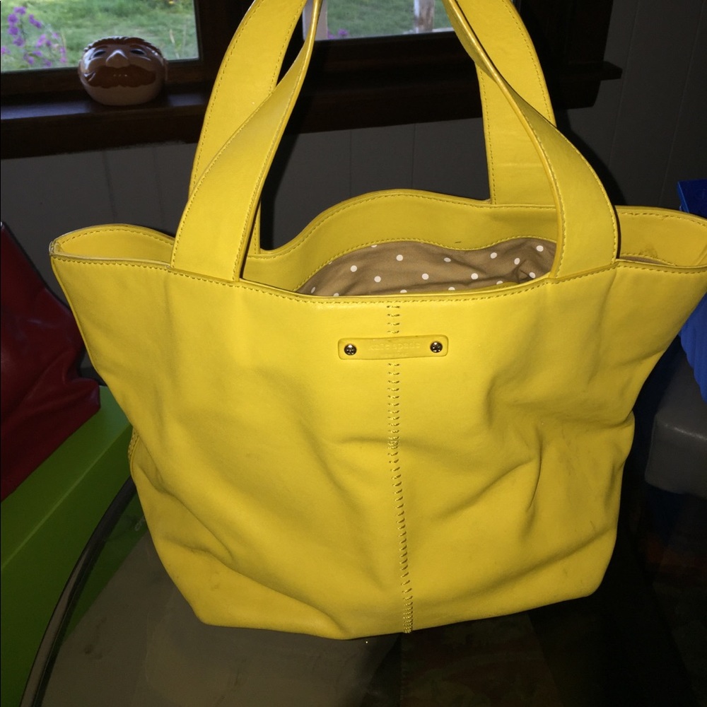 Sunshine Yellow leather Kate spade hand bag