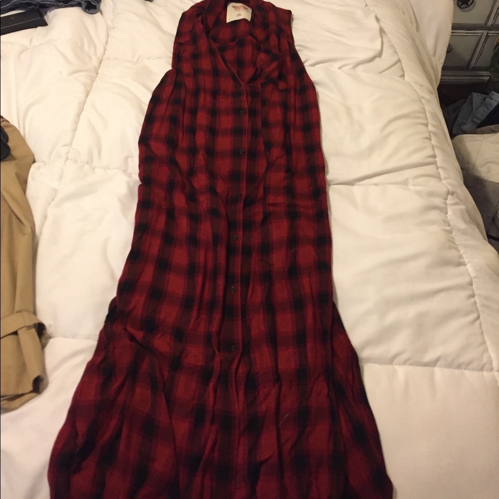 NWT Mossimo size M plaid button down dress