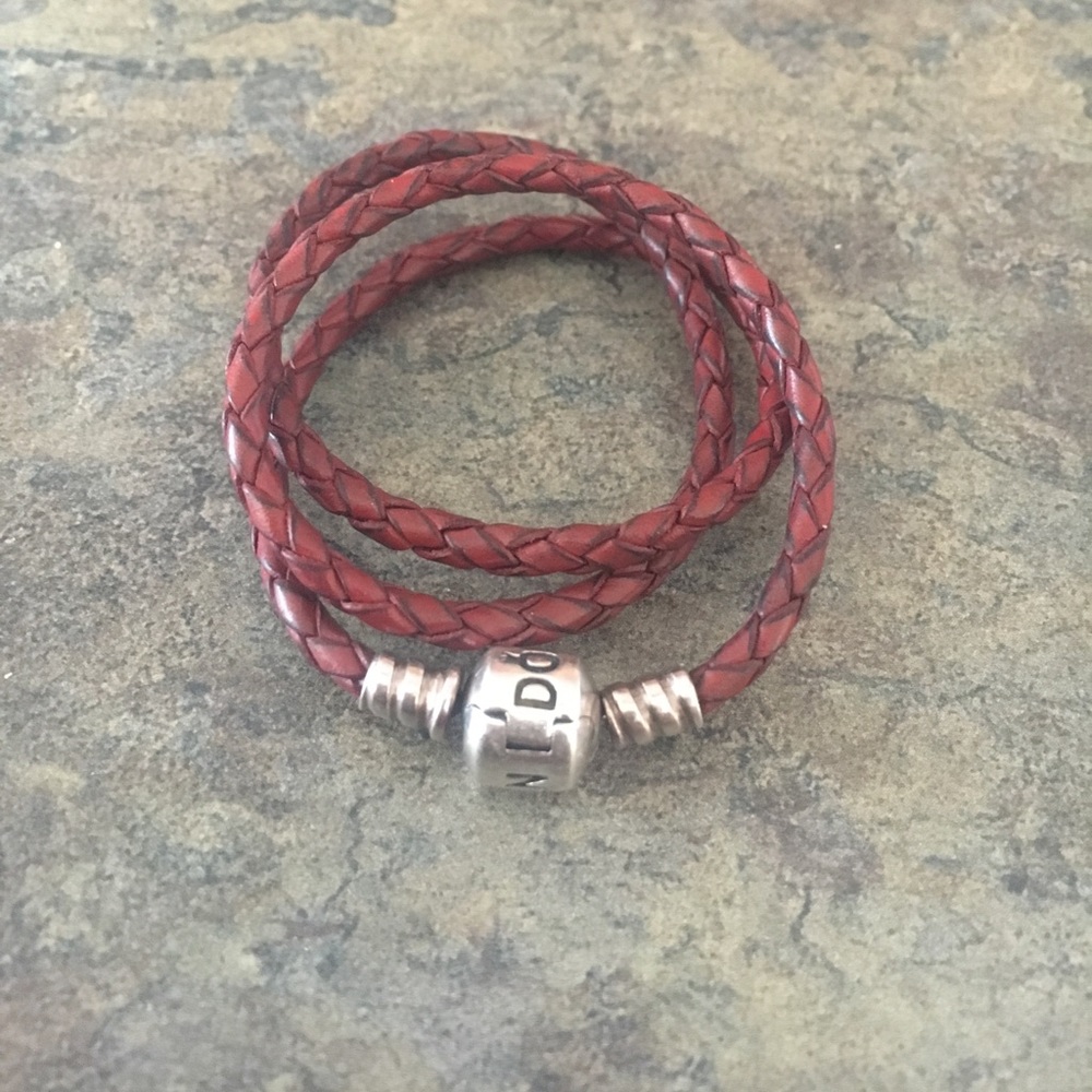 Pandora Red braid double wrap bracelet.