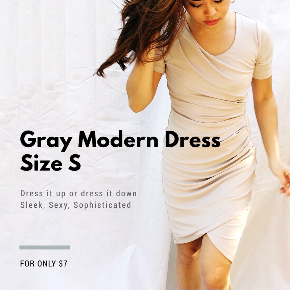 Modern / Contemporary Gray Dress Size S