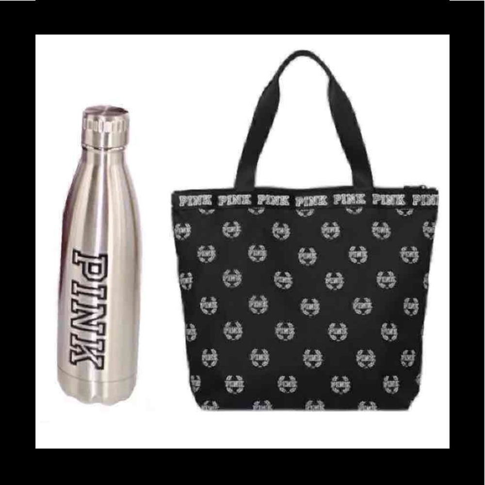 Victoria's Secret Pink tote & water bottle