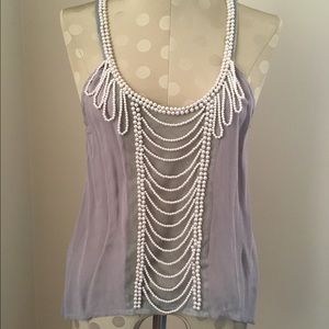 Victoria's Secret faux pearl tank top Small