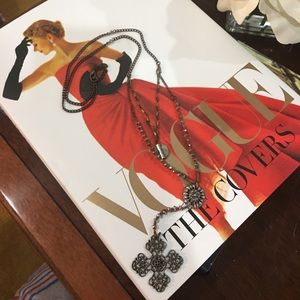 Free People extra long double chain cross necklace