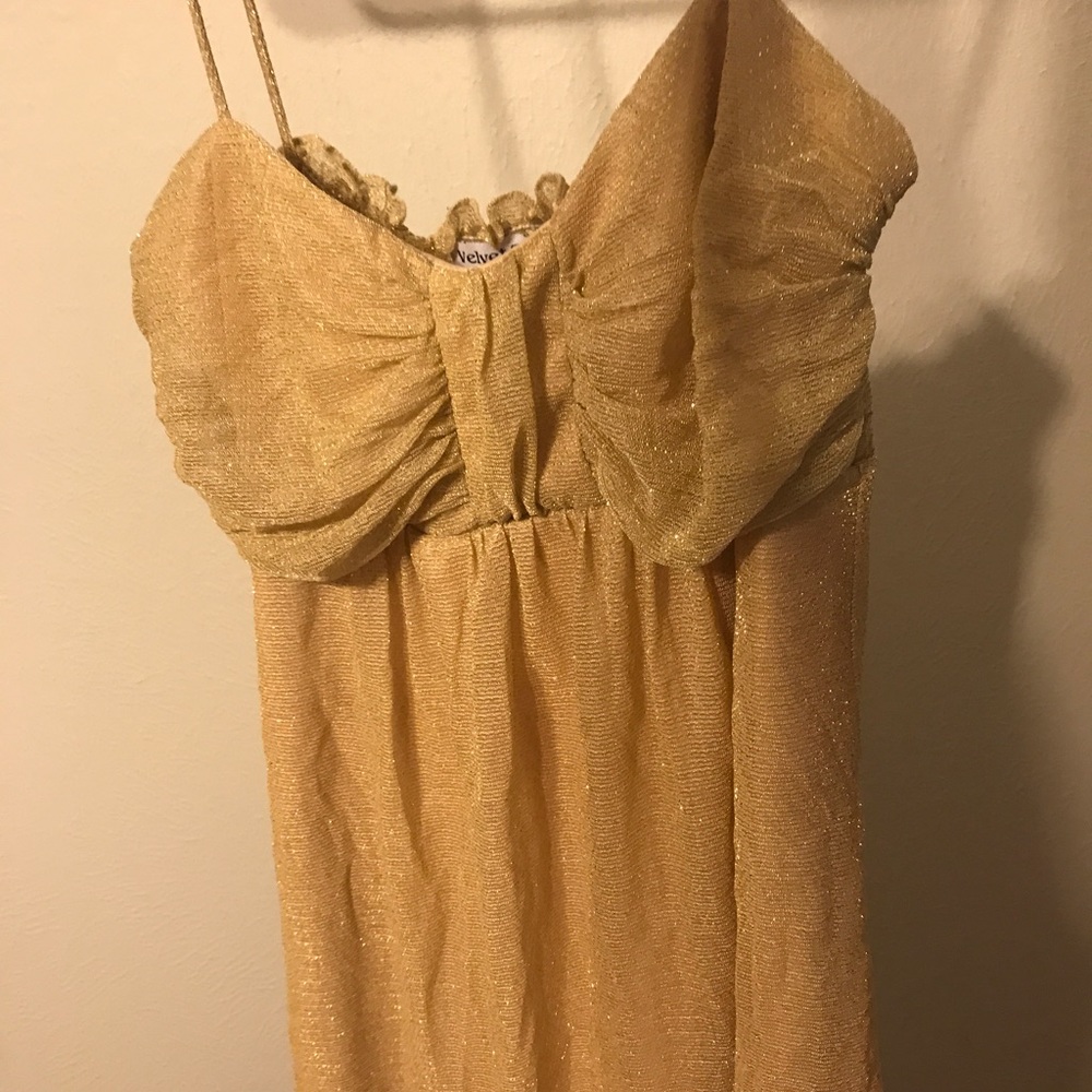 Gold short formal dress