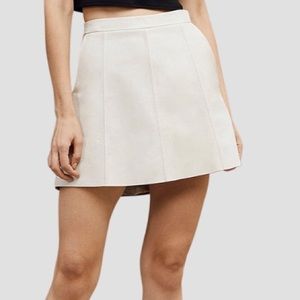 Kenneth Cole White Leather Skirt