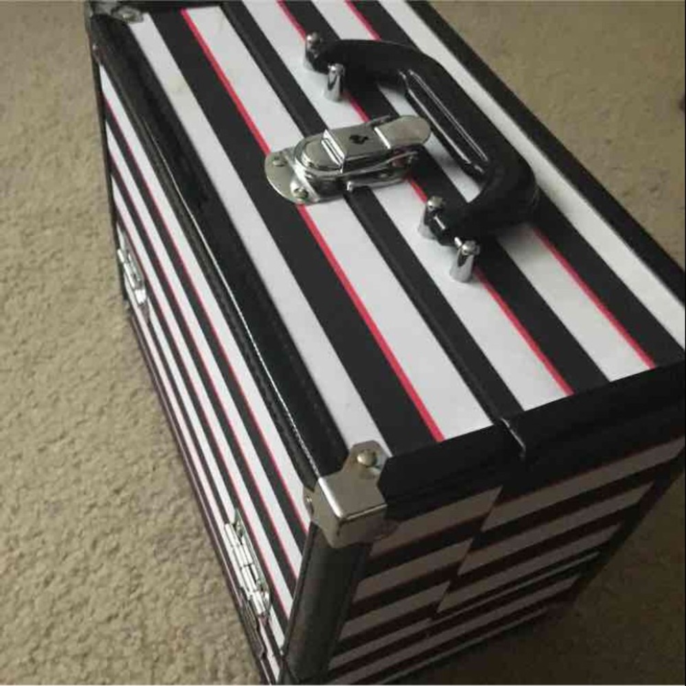 Striped Makeup Train Case