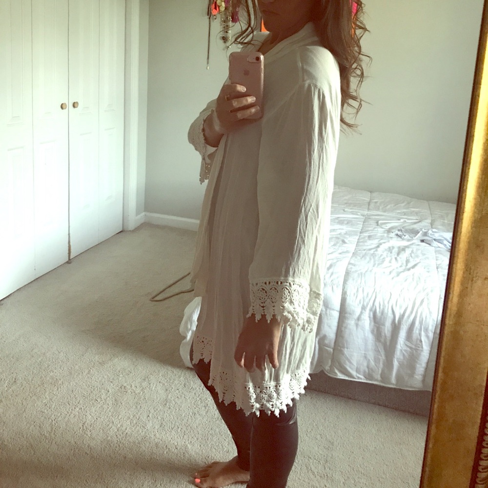 ‼️FINAL MARKDOWN White lace longsleeve cardigan‼️