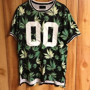 Pot Leaf Jersey Style Tshirt