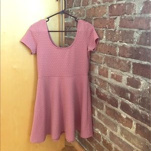 Mini Mauve Textured Skater Dress