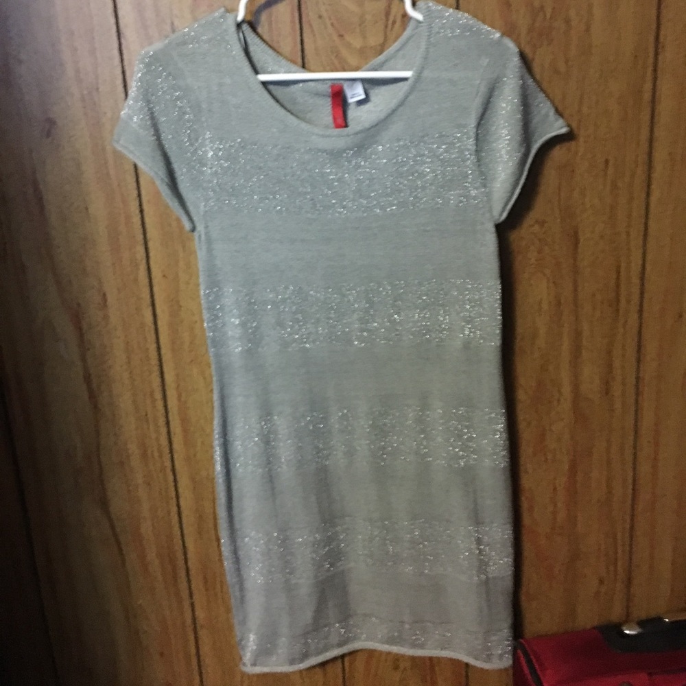 H&M grey and silver sweater dress