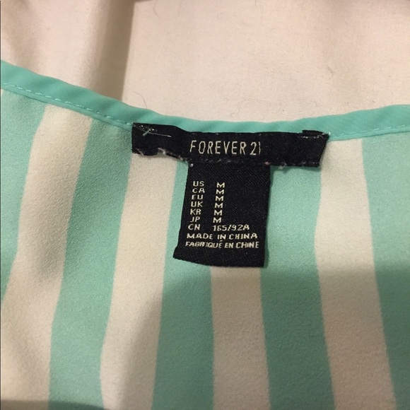 Forever21 size m green and white top - Picture 2 of 4