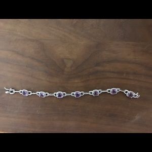 925 Sterling Silver Amethyst Bracelet
