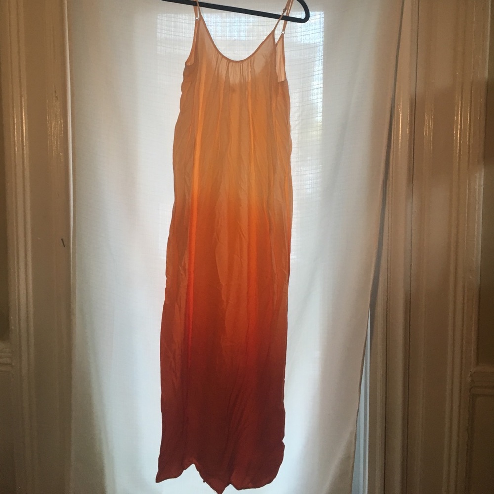 Ombré Tie Dye Low Back Maxi Dress