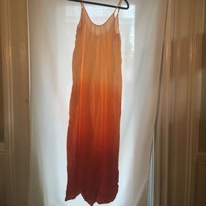 Ombré Tie Dye Low Back Maxi Dress