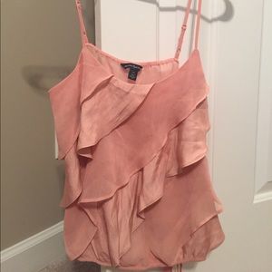 AE pink ruffled tank