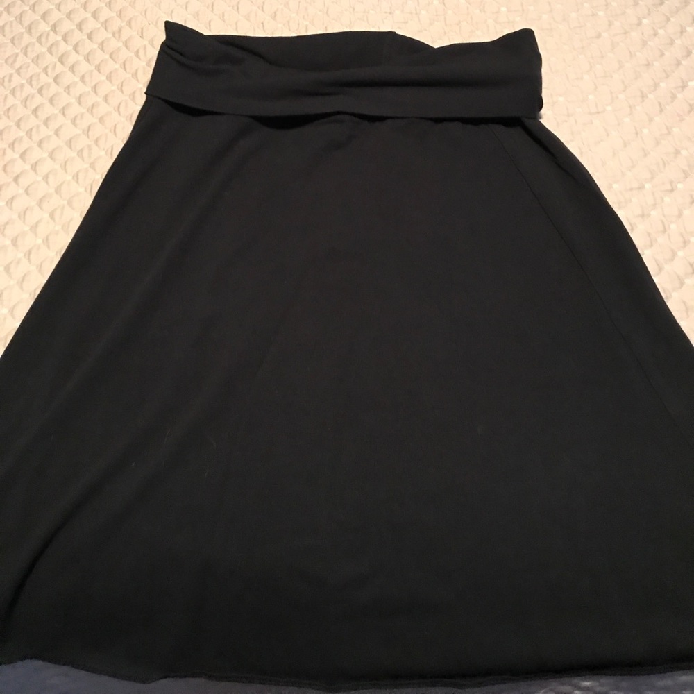 M jcrew black fold over skirt