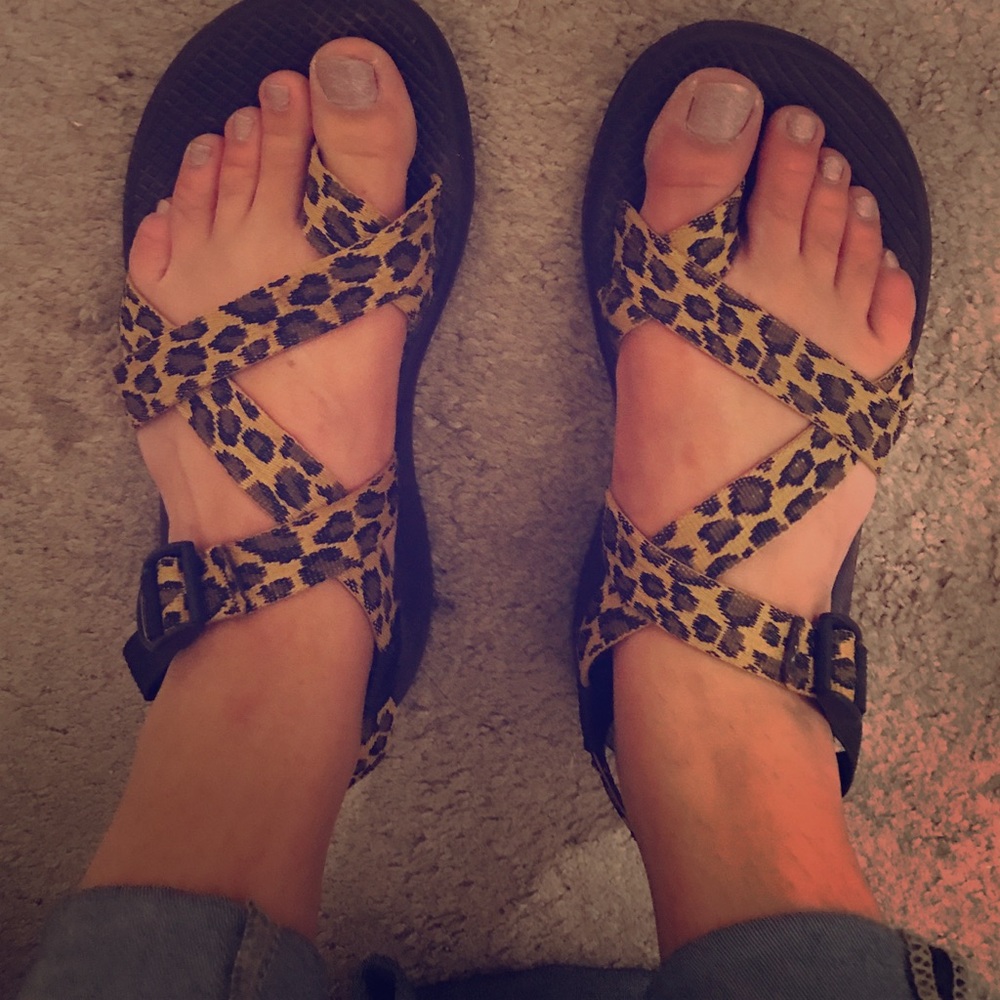 Cheetah print chacos