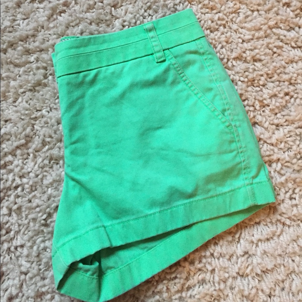 J.Crew Chino shorts, lime/neon green in color