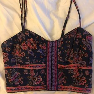 American Eagle Outfitters Floral Bandeau Crop Top