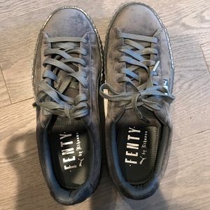 Grey velvet Fenty Puma Creepers size 9