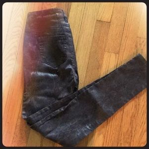 Tinsel coated skinny jeans size 25