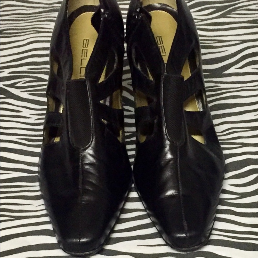 Black 8W Leather Bellini 2in Heels.