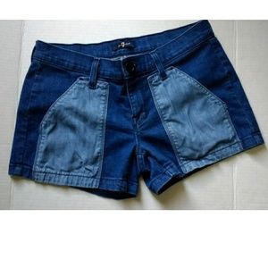 7 For All Mankind Two Tone Jean Shorts