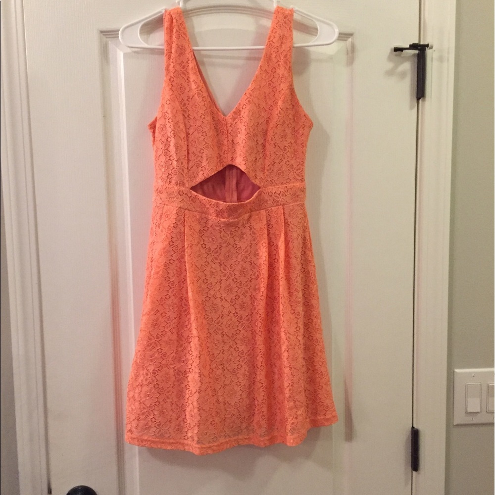 Peach colored dress