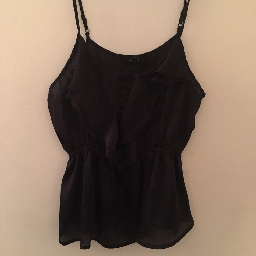 Black camisole with lace texture design