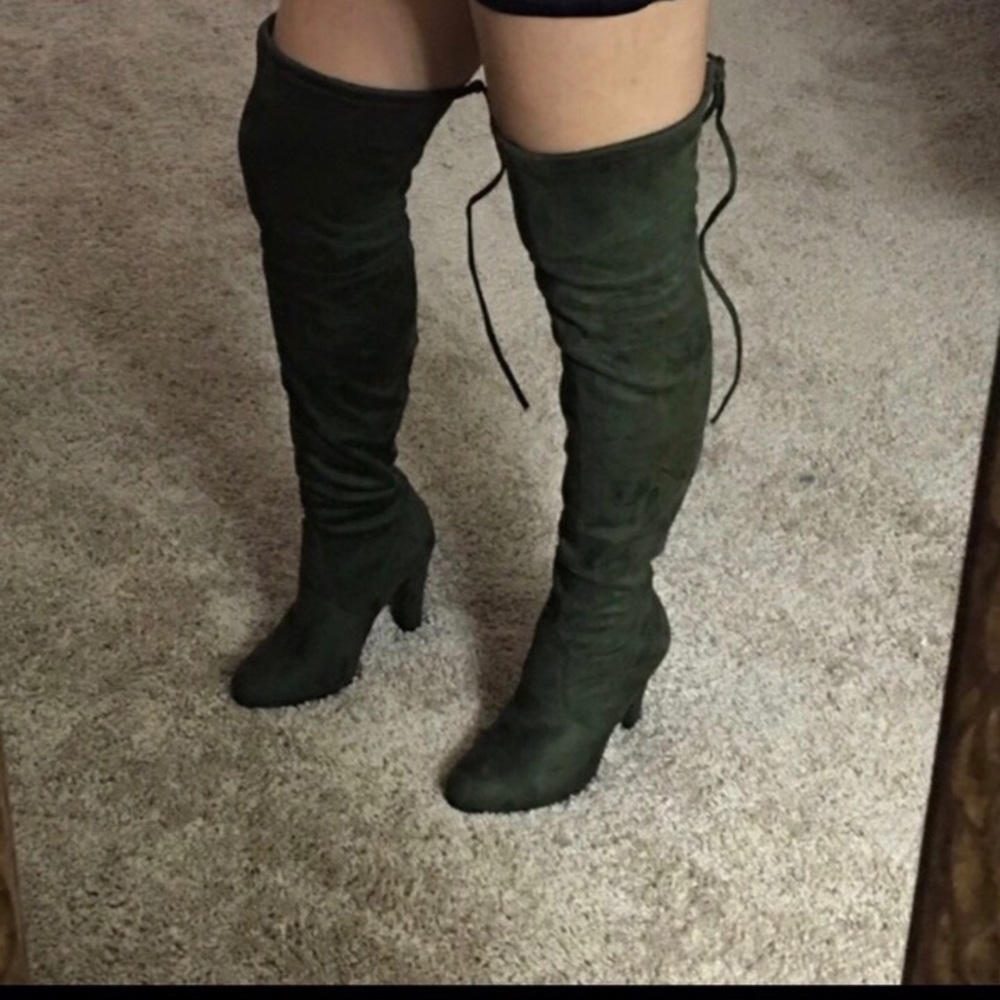 Green Olive Knee High boots