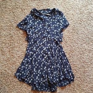 Navy Dress with Flowers