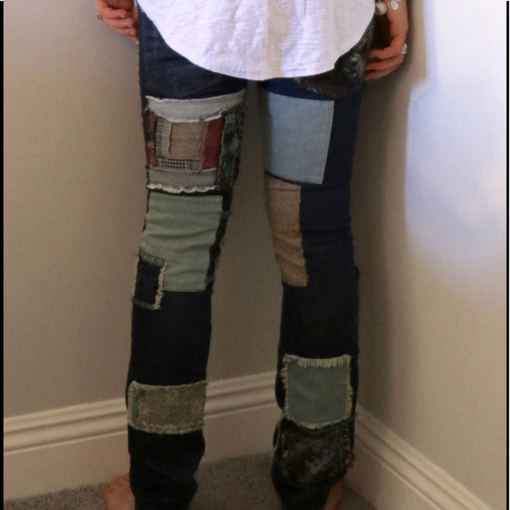 Free people patchwork jeans