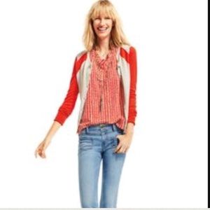 CAbi Hourglass Cardigan #192 Orange Red Oatmeal