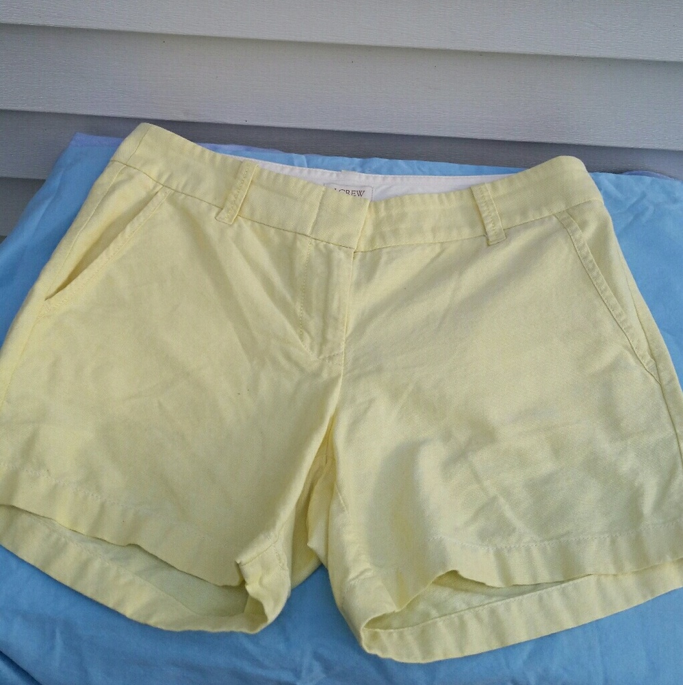 J Crew Yellow Chino Shorts Sz 2