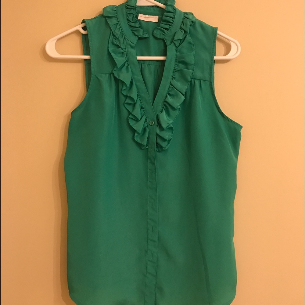 New York & Company Ruffle Neck Blouse