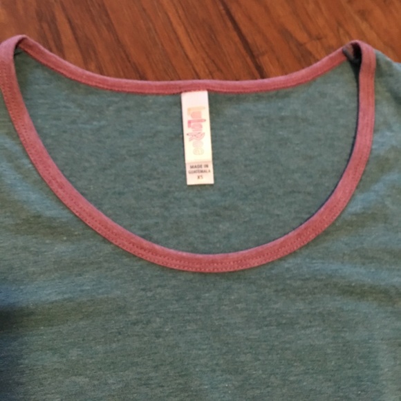 Lularoe Green and Pink Perfect Tee - Picture 2 of 6