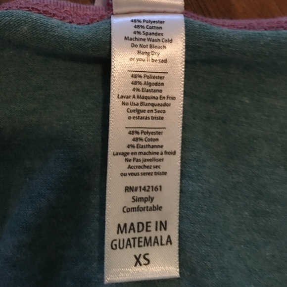 Lularoe Green and Pink Perfect Tee - Picture 4 of 6