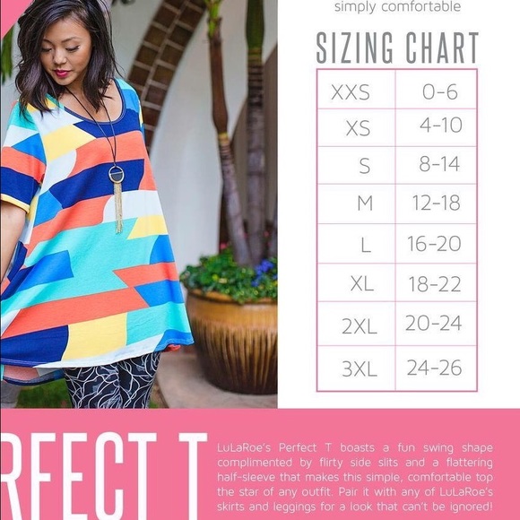 Lularoe Green and Pink Perfect Tee - Picture 5 of 6